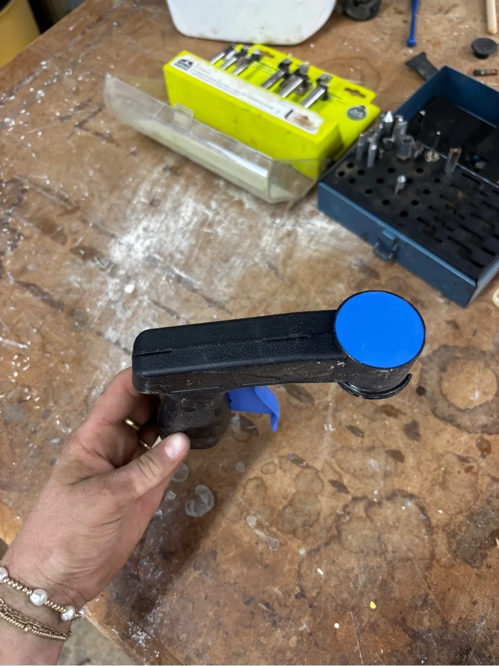 Universal Black and Blue Trigger Grip for Spray Guns and Accessories